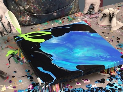 Acrylic Pour Painting: Painting A Flower Using Negative Space Demo #2
