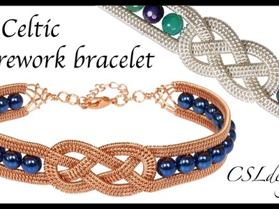 Beaded celtic wirework bracelet