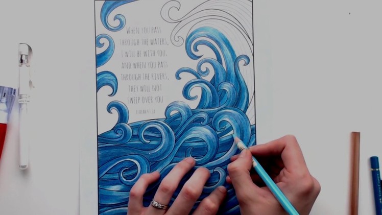Coloring Tutorial: Adding white highlights using a white gel pen