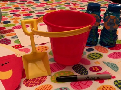 DIY Blue's Clues Pail & Shovel Kids Birthday Party Decoration