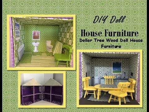 DIY Dollar Tree Wood Dollhouse Miniature Furniture