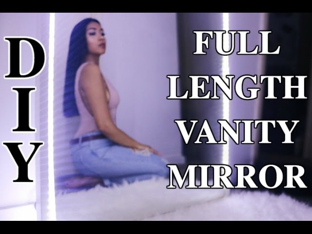DIY Pinterest.Tumblr Full Length Vanity Mirror (Cheap and Easy)