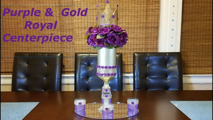 DIY purple and gold royal centerpiece