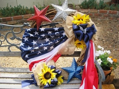 Flag Wreath with Stars ~ Featuring Miriam Joy