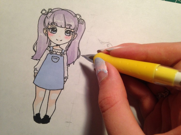 How to draw: cute 'chibi' style girl (no time lapse)
