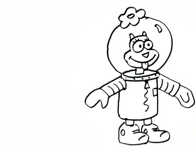 How to draw Sandy Cheeks-SpongeBob SquarePants easy steps for children. beginners