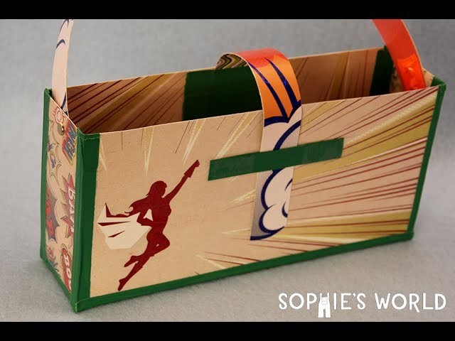 How to Make a Scrapbook Paper and Packing Tape Fabric Bag | Sophie's World