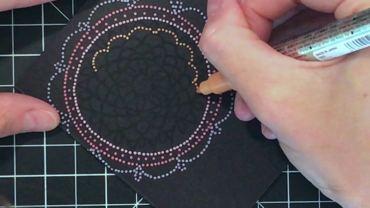 Kinarina Wink Markers on Black Cardstock - Dot Art Card by Channin