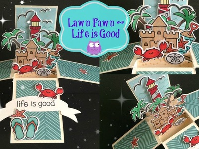 Lawn Fawn Life Is Good ~ Box Card Process Video