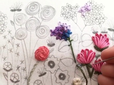 Lazy Daisy Flower Hand Embroidery Tutorial