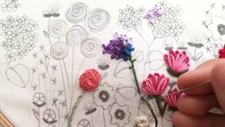 Lazy Daisy Flower Hand Embroidery Tutorial