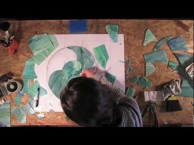 "Nautic Spiral" A Stained Glass Mosaic Time Lapse Process by Kasia Polkowska