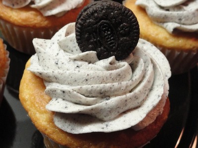 Oreo Cookie Truffle Cupcakes with Cookies and Cream Frosting