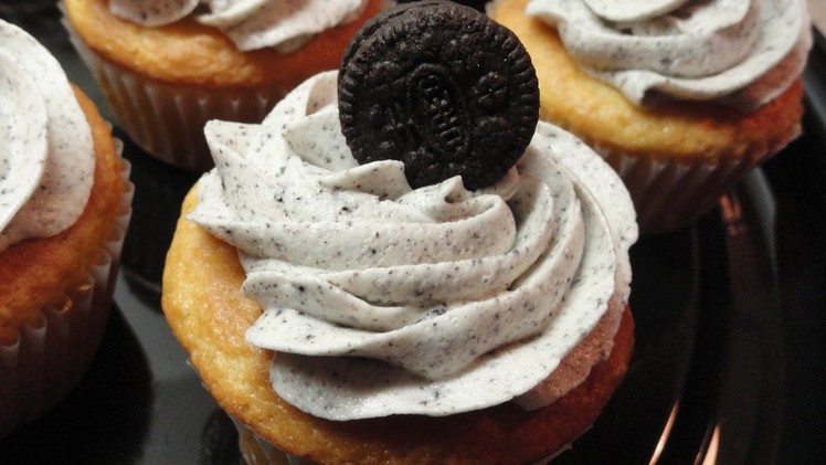 Oreo Cookie Truffle Cupcakes with Cookies and Cream Frosting
