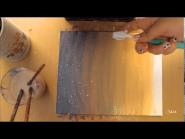 #Painting 1 : How to paint a sunset with buildings ( Acrylic paint)