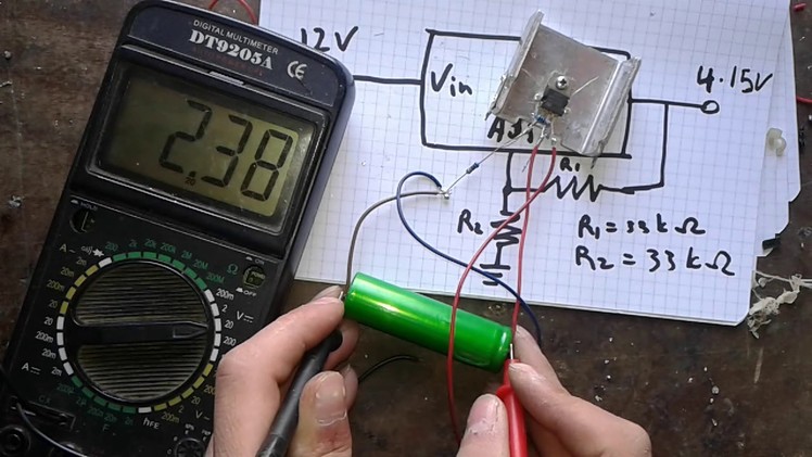 Simplest 18650 Li-ion battery charger that brings dead batteries to life using LM317