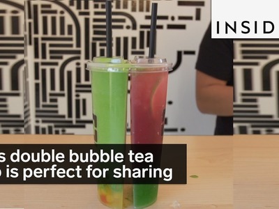 This double bubble tea cup is perfect for sharing