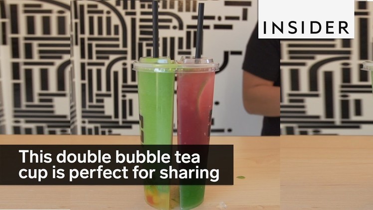 This double bubble tea cup is perfect for sharing