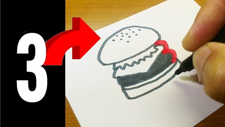 Very Easy ! How to turn Numbers 1-5 into the cartoon FAST FOODS step by step - art on paper for kids