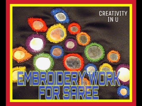 Embroidery Work For Saree | DIY Mirror Work For Cloth - Creativity In U