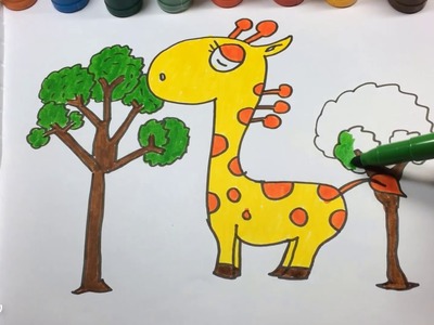 How to Draw a Giraffe step by step Easy. Coloring Pages and Drawing Giraffe for Kids