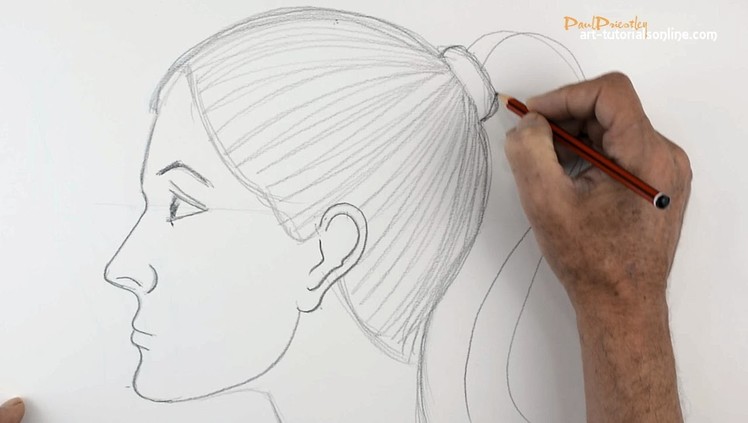 How to draw a Girl's Face: Side View  -  Beginners