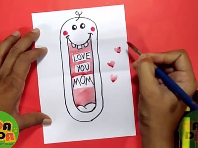 How to draw MOTHER'S DAY gift card ideas handmade l For Preschoolers