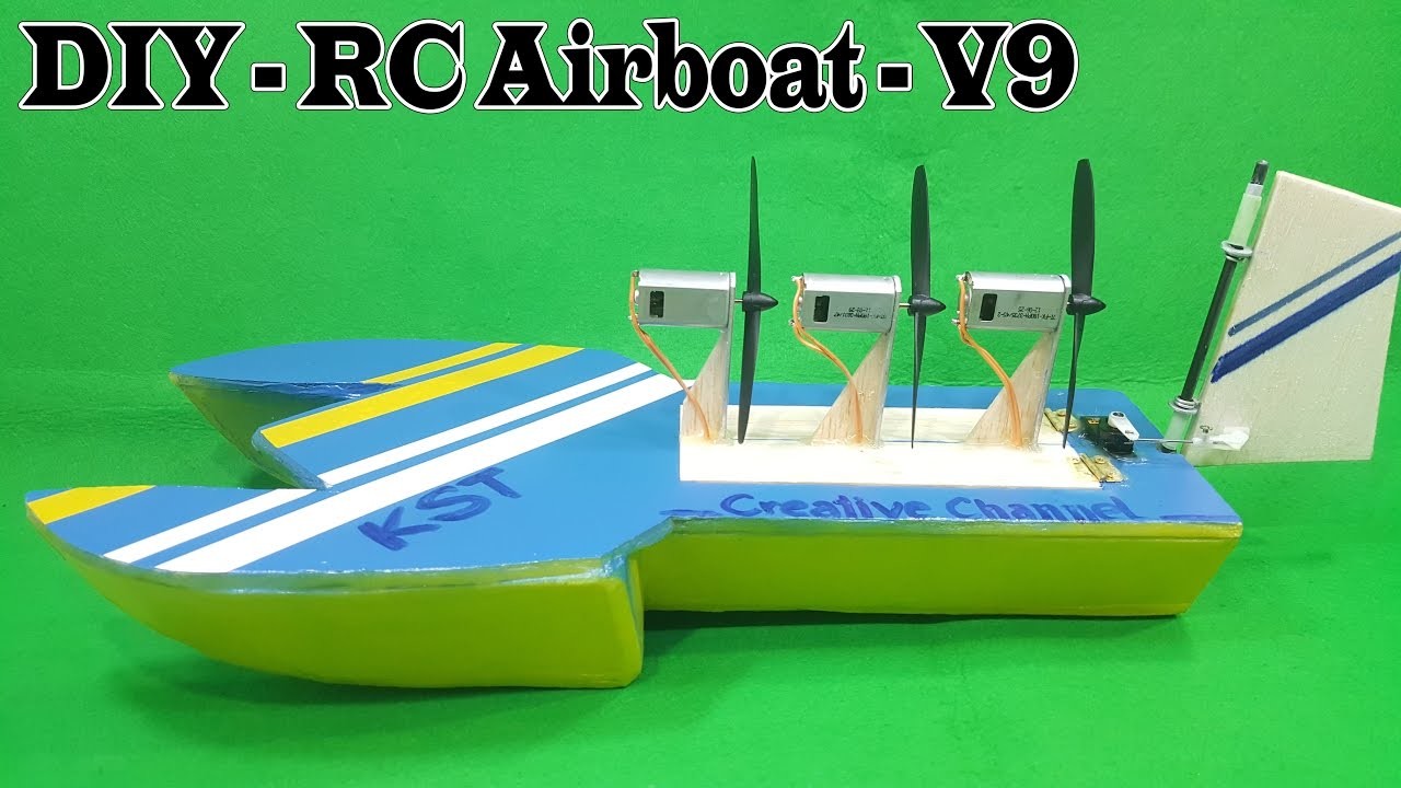 How to make a RC Airboat Three 180 Motor - version 9