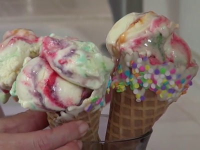 How to make Rainbow Tie-Dye Ice-Cream -with yoyomax12