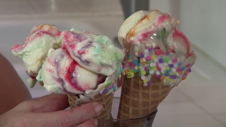 How to make Rainbow Tie-Dye Ice-Cream -with yoyomax12