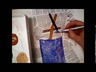 Mixed media painting with newspaper: Sinead Brennan Art Education