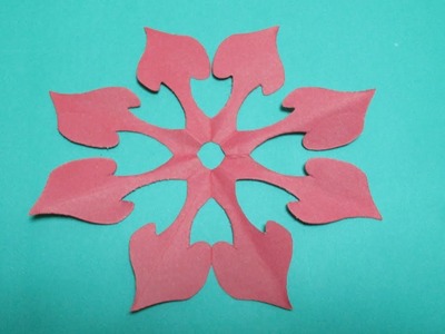 Paper Cutting techniques-How to make a kirigami paper snowflake.simple paper Cut out flower designs.