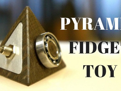 Pyramid Fidget Toy (bog oak and aluminum tetrahedron)