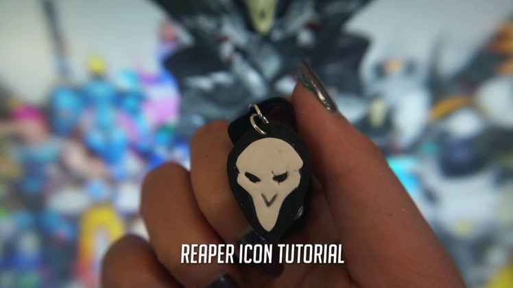 Reaper Icon Charm Overwatch Polymer Clay Tutorial | DIY Polymer Clay Logo | How to make Jewelry