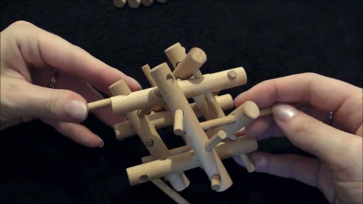 Solution & Tutorial - Wooden Brain Teaser Bamboo Puzzle (3D Pegs & Sticks)