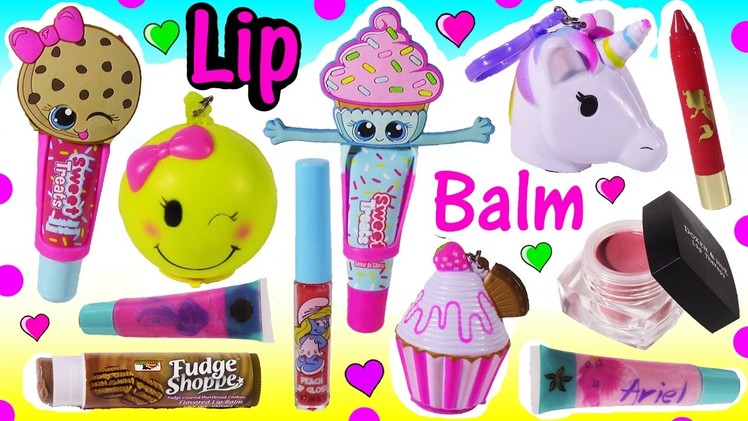 SQUISHY LIP BALMS! Lip Balm BONANZA! Unicorn Emoji Cupcake Stress Relievers! LIP GLOSS! FUN Review