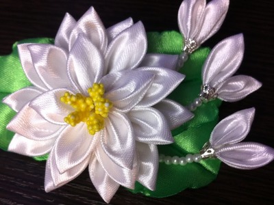 The decoration on the hairpin kanzashi. Water Lily