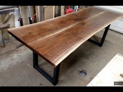 Walnut Live Edge Dining Table   Four Fields Furniture