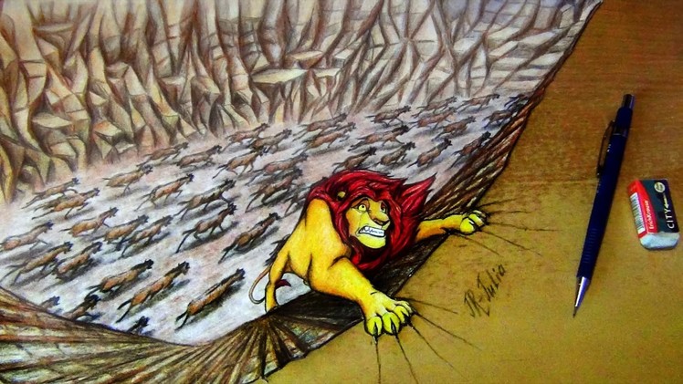 Walt Disney | The Lion King | Король Лев | Speed Painting - Mufasa (Drawing 3D optical illusion)