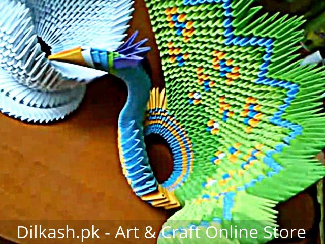 3D Origami Peacock and Swan Hand Craft - Dilkash.pk - Art and Craft Online Store