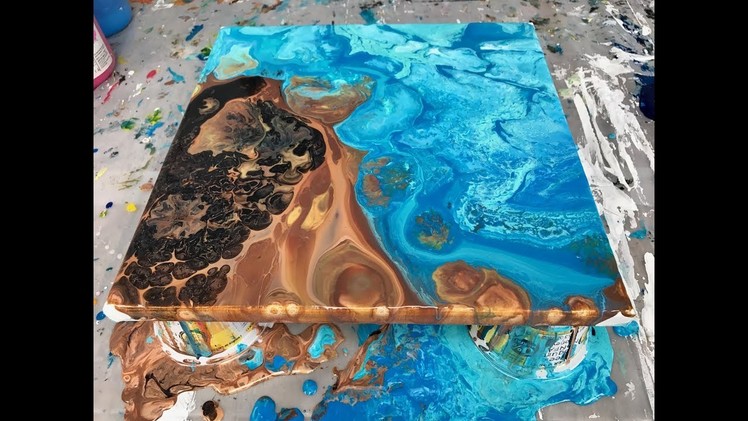 Acrylic Pour Painting: Double Flip Cup Summer Days