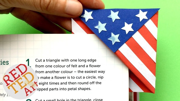 American Flag Bookmark Corner DIY - Stars and Stripes DIY