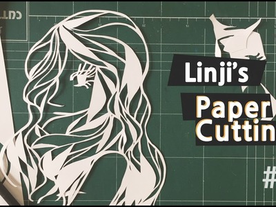 DIY Paper Cutting art, long hair  eyelashes lady, knife cut, Attractive paper .페이퍼커팅 아트.