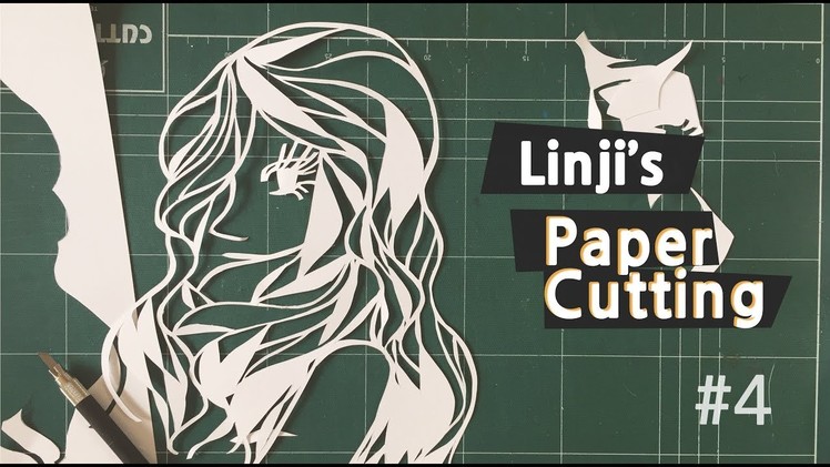 DIY Paper Cutting art, long hair  eyelashes lady, knife cut, Attractive paper .페이퍼커팅 아트.