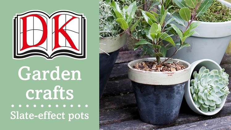 Garden Ideas: Decorating Terracotta Pots With a Slate-Effect Design