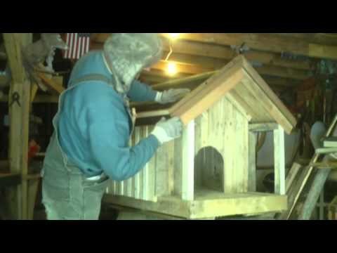 Homemade dog house made from pallets