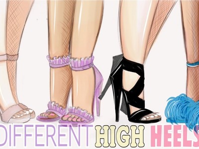HOW TO DRAW - 4 DIFFERENT HIGH HEELS!!! ????