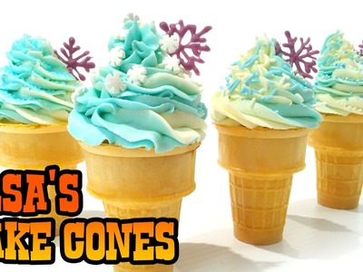 How to Make ELSA'S CAKE CONES- Kids Baking Lesson