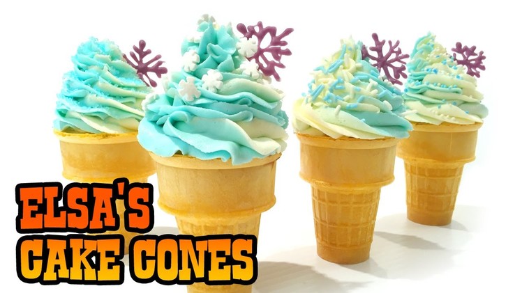 How to Make ELSA'S CAKE CONES- Kids Baking Lesson
