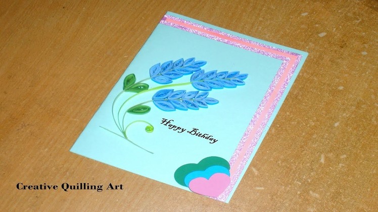 How to Make Paper Quilling Lavender Flowers Birthday Card | Easy Origami Flowers | Paper Crafts